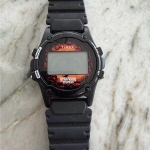 Timex Black Digital Stranger Things Watch with Red Accent Dial